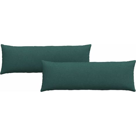 Maison Exclusive - Cuscini da Divano 2 pcs Verde Scuro 120 x 40 cm Tessuto