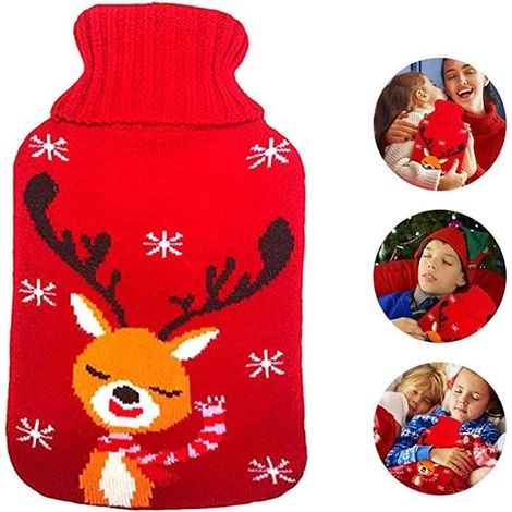 Bouillotte Chauffante - Bouillotte Eau Chaude - Bouillotte Peluche , 2L Bouillotte avec Couverture - bouillotte - bouillotte a eau (1/4)