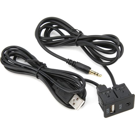 Câble AUX voiture 1,5m, adaptateur audio stéréo jack 3,5mm, prise 12V, musique portable, brancher et utiliser (1/5)