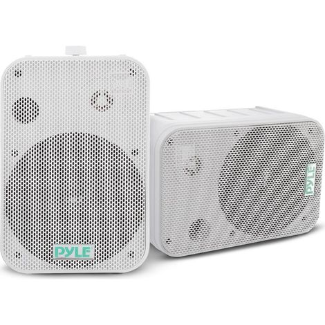 Enceinte d’Extérieur 500W, Paire d’Enceintes Imperméables, Haut Parleur étanche Montée au Mur/Plafond, Utilisation dans la Piscine, Le Patio, l'Intérieur, Blanc (1/5)