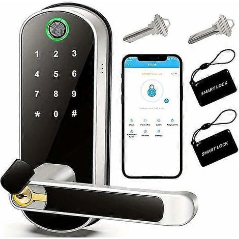 Serrure de porte à empreinte digitale, alimentée par batterie ≤ 36 V, JA16924, serrure de porte intelligente pour bureau (1/5)