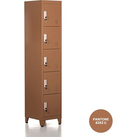 Armadio metallo color mattone con 5 ante (1/5)