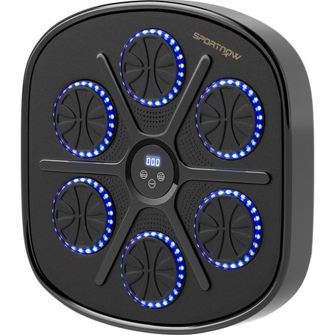 Machine de boxe murale 41,8x44,6x7,5 cm en plastique noir, Bluetooth, gain de place – MEUBLIV (1/5)