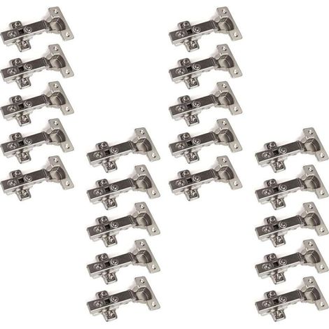 Lot De 20 Charnière Clip Charnière Automatique, Charnière Clip Charnière Automatique, Montage Porte En Applique 105°, Charniere Standard Pour Armoires De Porte Cuisine Porte De Placard Cuisine (1/5)