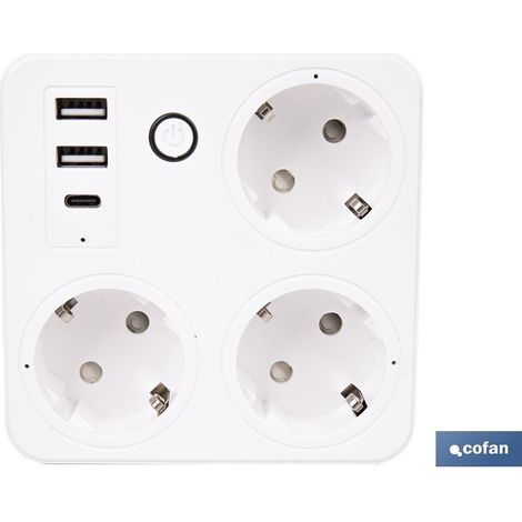Multipresa intelligente con 3 prese e 2 porte USB e Type-C (1/4)