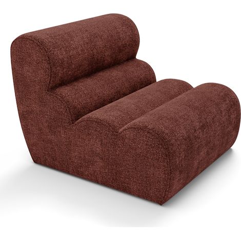 Fauteuil en velours texturé bordeaux LOFT (1/5)