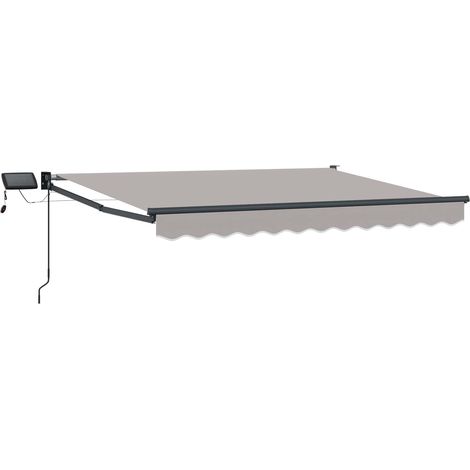 Manuelle Gelenkarmmarkise mit LEDs Hellgrau 3,5 x 2 m (1/5)
