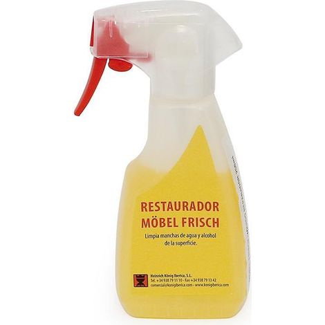 KONIG mobel frisch liquido reparador 250ml , RESTAURADOR para muebles FRISCH200mlideal para limpieza y mantenimiento de superficies NC y SH. Elimina manc