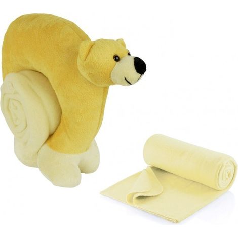 184561 Coussin de nuque peluche avec couverture 100 X 75 cm coussin chaud Animaux : Ours