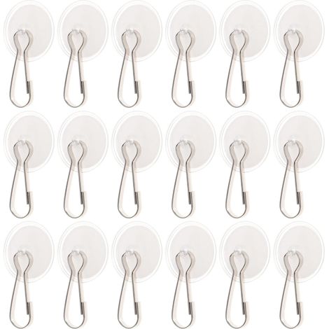 Lot de 20 crochets adhésifs transparents pour plafond et mur (1/5)