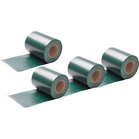 Wolketon 4 rollos de tiras de PVC para protección visual 50 m x 19 cm Lámina de protección visual con 40 clips de fijación para vallas de jardín y balcones Verde
