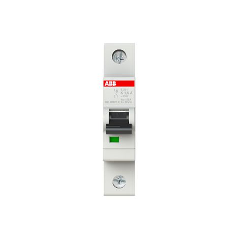 DISJONCTEUR S201 1P 1.6A COURBE K RACCORDEMENT A VIS - 10KA (1MODULE) 2CDS251001R0257 ABB 352178 (1/3)