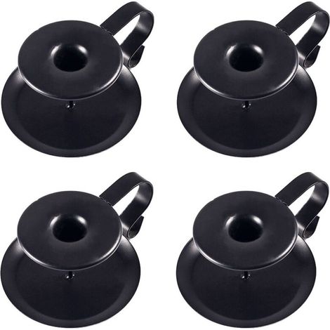 Set di 4 portacandele affusolati in stile vintage in ferro battuto nero opaco. - Crezuo