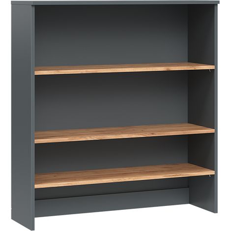 Badschrank Viktor, Anthrazit/Goldkraft Eiche, 93.6 x 100.4 cm mit offenen Regalen, Vicco