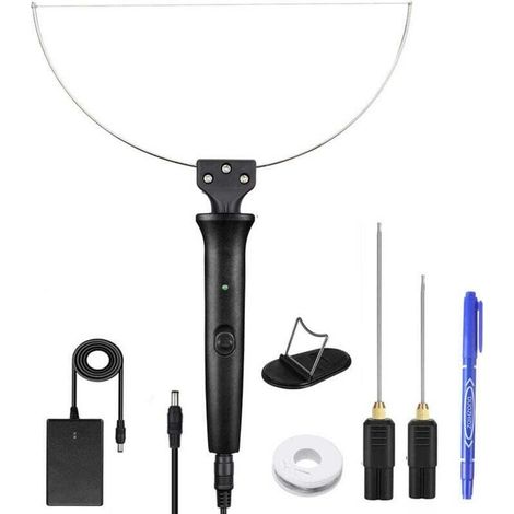 Ce coupe-mousse électrique 3 en 1, coupe-mousse à arc 100-240V/18W, est adapté aux mousses plastiques et est livré avec un adaptateur de conversion de tension électronique pour une découpe précise. (1/4)