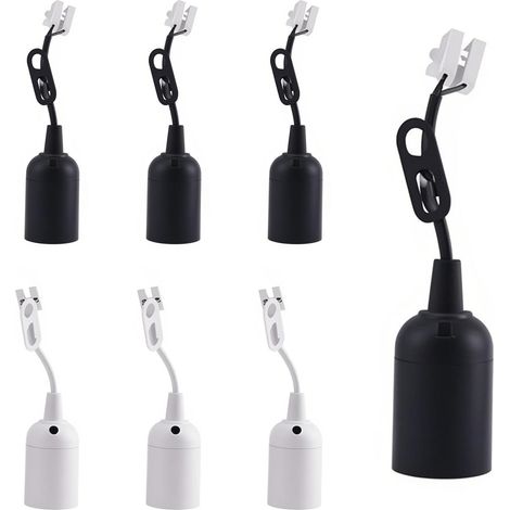 6 pièces Douille de lampe avec câble,Support Ampoule E27,E27 avec Câble Base,Douille d'ampoule,Base de Lumière Douille de Suspension,Douille de Chantier,Douille de lampe E27 aveccâble,Culot à Vis (1/5)