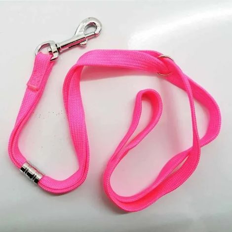 Laisse en Nylon - Durable - Rose - Réglable - Pour Chiens et Chats - 53x1cm (1/4)