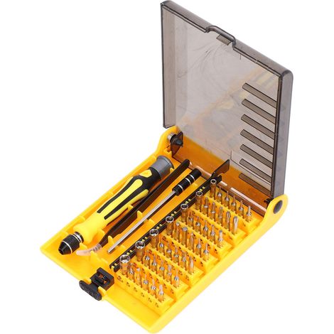 Kit de mini-tournevis 45 en 1 avec embouts de réparation précis, pince à épiler et rallonge. (1/5)