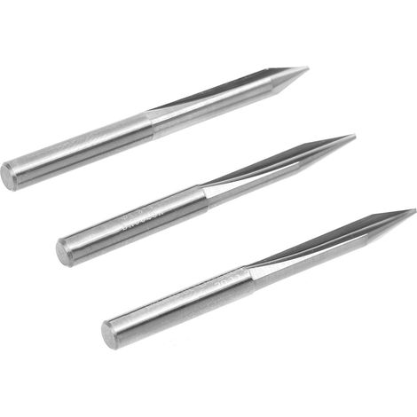 3-teiliger V-förmiger Schnitzfräser, 2-schneidiger Gravieraufsatz 4x0,8x20°/4x0,8x25°/4x0,8x30° (1/5)