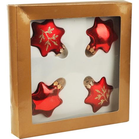 Set mit 4 roten Sternen (1/2)