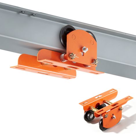 Chariot Manuel pour Palan Électrique 499 kg Chariot à Poutre en I, Compatible PA200 PA250 PA300 PA400 PA500, Largeur de Bride Réglable 68-110 mm, pour Poutres Droites et Courbes, Roues Doubles (1/5)