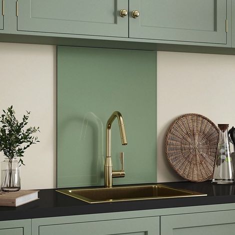 Splashback Sage Green Glass Kitchen Backsplash 600mm x 750mm x 6mm
