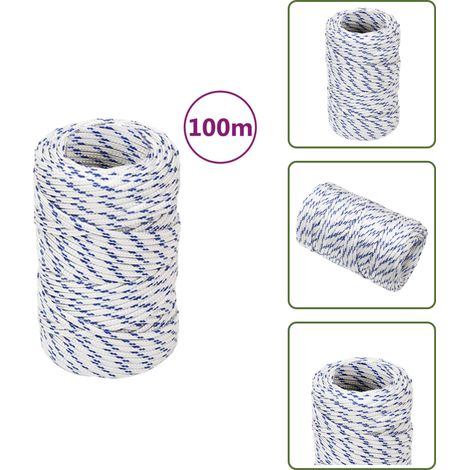 Corde de bateau Blanc 2 mm 100 m Polypropylène - Corde De Bateau - Corde Marine - Polypropylène - Corde Tressée - Amarrage (1/5)