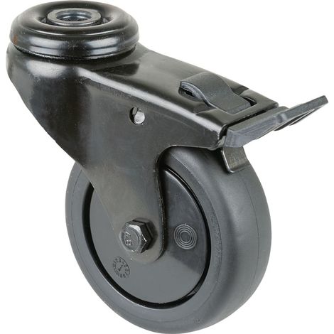 Lenkrolle m.Festst.D.75mm Trgf.75kg Rückenloch 10,2 m.Festst. (1/2)