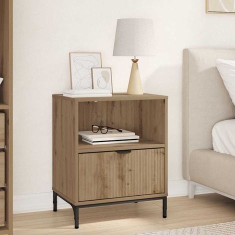 Bedside Table Artisan oak 49 x 36 x 61 cm Engineered wood vidaXL (1/5)
