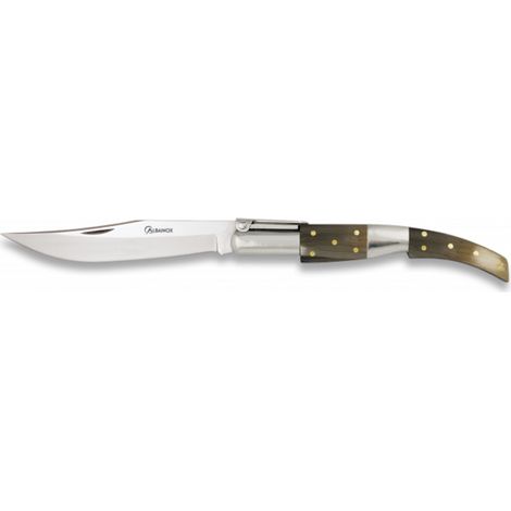 Navaja Arabe Martinez Albainox con Mango de Asta de Toro y Hoja de Acero Inox de 10 cm con sistema Carraca en caja de presentación 01062