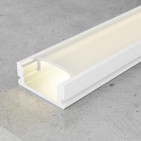 IluminaShop - Perfil de Aluminio U Superficie Sid Lacado Blanco 12V/24V 2 metros