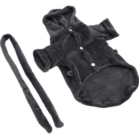 Peignoir pour animaux de compagnie, doux et absorbant, avec capuche et ceinture pour chiots et chats. (1/5)