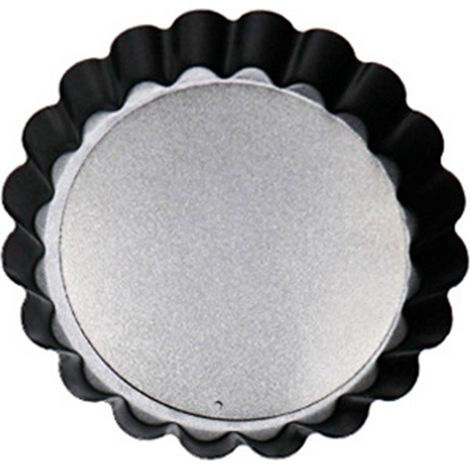 Moule à gâteau mini 6 pièces fond amovible 3 pouces noir rond pour tartelette, muffin, dessert et pâtisserie (1/5)