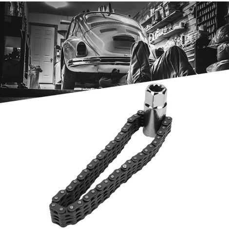 Clé à chaîne robuste de 14 cm pour filtre à huile, outils universels de réparation automobile (1/5)