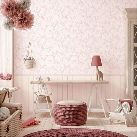 Photo wallpaper wall Profhome 770751 non-woven wallpaper smooth with floral pattern matt pink cream light pink 1,59 m x 2,8 m (1/5)