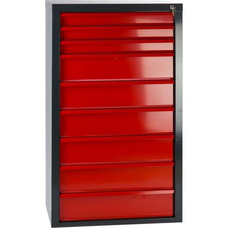 Armoire servante Mammut 9 tiroirs - Rouge/Anthracite