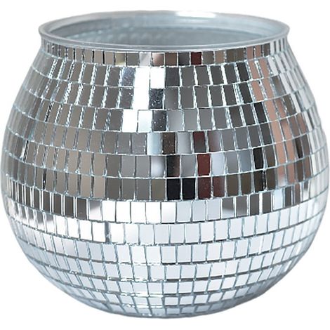Maceta, jarrón pequeño, bola de discoteca, decorativo, para fiestas, oficina, cocina, plateado (1/5)