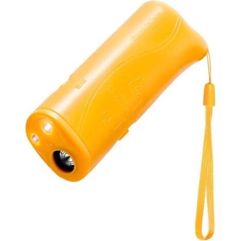 3 in 1 Handheld Ultrasons Bouchon Anti-aboiement pour Chien à ultrasons LED Portable Anti-aboiement Anti-aboiement et Anti-aboiement Enseignement Education (Jaune) (1/4)