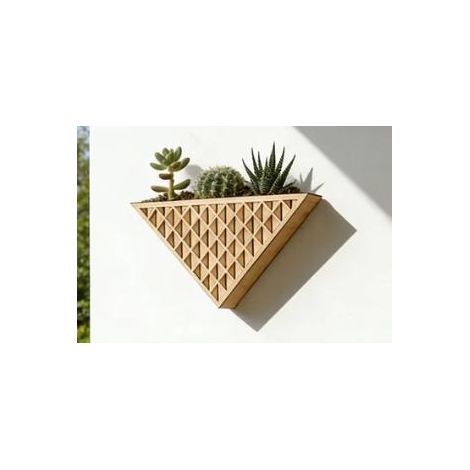 Nouveau pot de fleurs mural géométrique en bois, pour l'extérieur et l'intérieur, artisanat en bois irrégulier - Style A -