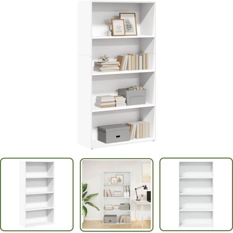 vidaXL Bibliothèque blanc 80x30x152 cm bois d'ingénierie (1/5)