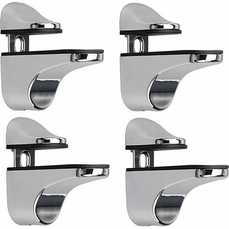 Support D'étagère en Verre Réglable, 4 Pcs Support D'étagère en Verre, Pince en Verre à Fixation Murale, Support pour Étagères en Verre, pour Tablette Verre,de