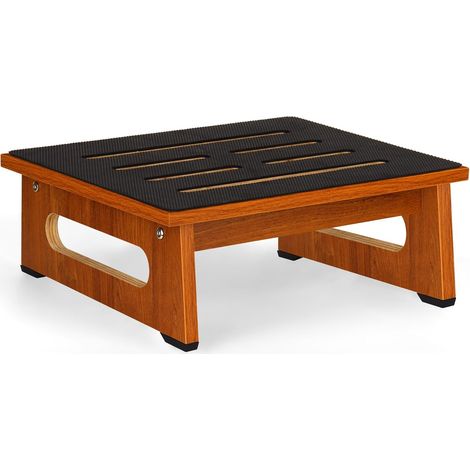 Un marchepied en Bois de 14CM pour Adultes et Personnes âgées avec revêtement en Caoutchouc antidérapant, pour l'intérieur et l'extérieur, Aide au Lever en Bois Portable pour Salle de Bain (1/5)