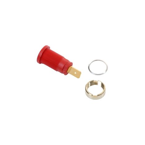 Einbaubuchse für Ø 4mm Bananenstecker - rot