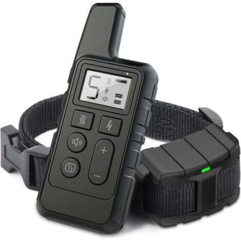 Collier de dressage pour chien télécommandé, étanche IP67, rechargeable, anti-aboiements, télécommande jusqu'à 790 m, pour presque tous les chiens, noir (1/5)