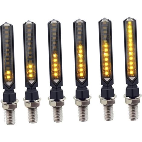 4pièces Lot de Feux de Position Latéraux Jaunes et Clignotants LED pour Moto Feux et Stop