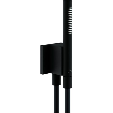 Grohe Rainshower Aqua Stick Handbrauseset 2 Stahlarten, Brauseschlauch 150cm, Metall, magnetisch, max 9,5l/min, Phantom Black (1/3)