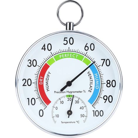 Thermomètre hygromètre d'intérieur – Plage de mesure -15 à 50℃ – Humidité 0-100% HR – Anneau de suspension pour installation murale (1/5)
