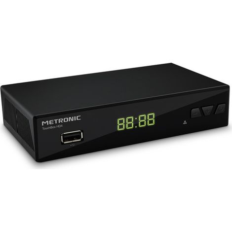 Metronic – Décodeur satellite Touchbox HD4 – Réception chaînes HD gratuites – Port USB pour enregistrement et lecture multimédia – Fonction TIME SHIFT