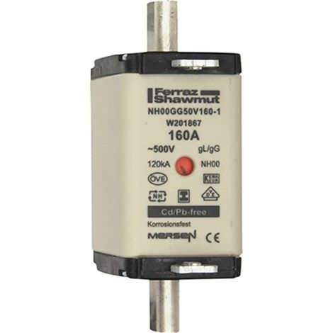 FUSIBLES À COUTEAUX - NH0 - 0 GG - 160A - AVEC INDICATEUR - 500V - MERSEN W201867