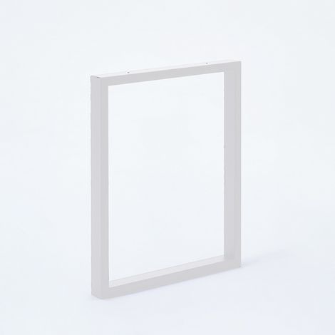 Mottez – Lot de 2 pieds de table rectangulaire blanc mat – Hauteur 71 cm – Tube 60 x 30 mm – Coins à angles droits pour stabilité - HT 71 X L (1/2)